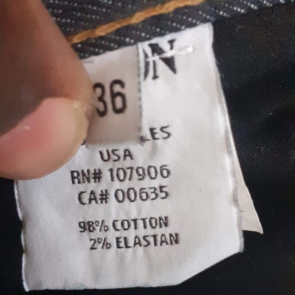 HUDSON STRAIGHT SLIM LEG JEANS MADE IN USA DARK BLUE 36"men=13"women, measured - Picture 5 of 5